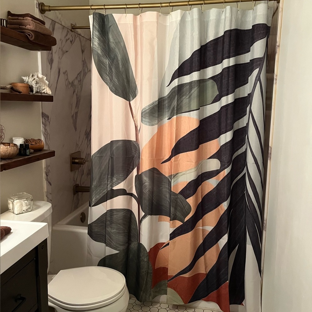 SOLD - Sunset Flora Shower Curtain *brand new*